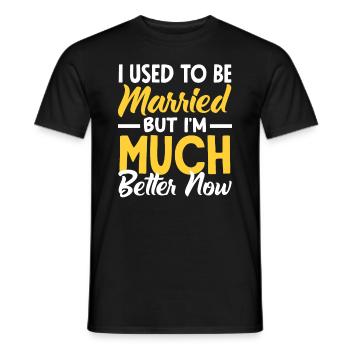 J'étais marié mais maintenant je vais bien - T-shirt homme - noir - Devant - AI Model Male 178 light (178cm)