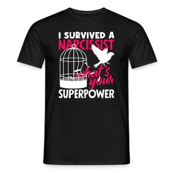 I Have a Narcissistic Superpower Divorce - Men's T-Shirt - black - Front - AI Model Male 178 light (178cm)
