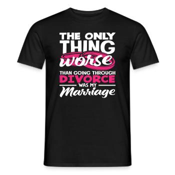 La seule chose pire qu’un divorce - T-shirt homme - noir - Devant - AI Model Male 178 light (178cm)