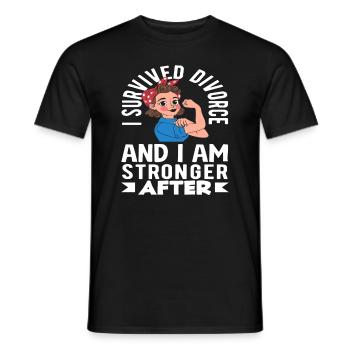 Ich Habe Die Scheidung Überlebt Und Bin Stärker - Männer T-Shirt - Schwarz - Vorne - AI Model Male 178 light (178cm)