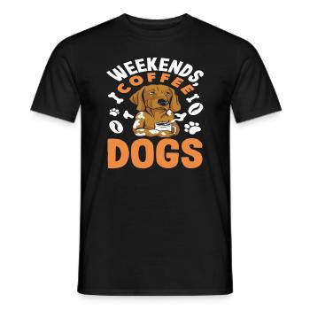Weekends Coffee Dogs Lovers - Men's T-Shirt - black - Front - AI Model Male 178 light (178cm)