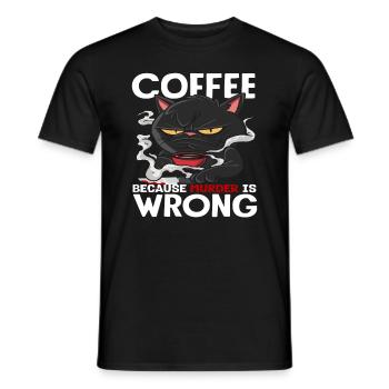 Chat amateur de café parce que le meurtre est une erreur - T-shirt homme - noir - Devant - AI Model Male 178 light (178cm)