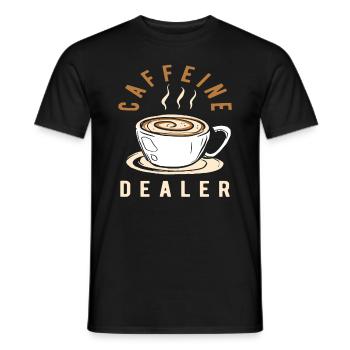 Amateur de café, revendeur de caféine - T-shirt homme - noir - Devant - AI Model Male 178 light (178cm)