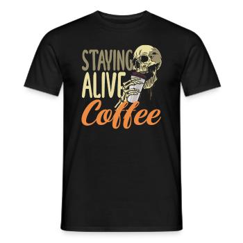 Le squelette des amateurs de café reste éveillé - T-shirt homme - noir - Devant - AI Model Male 178 light (178cm)