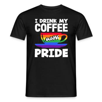 Les amateurs de café fiers de fierté - T-shirt homme - noir - Devant - AI Model Male 178 light (178cm)