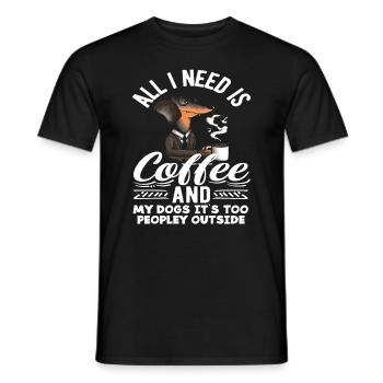 Amateur de café : tout ce dont j'ai besoin, c'est de café - T-shirt homme - noir - Devant - AI Model Male 178 light (178cm)