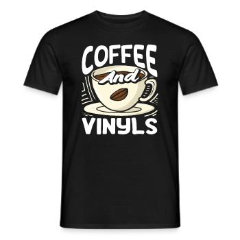 Amateur de café et fan de vinyles - T-shirt homme - noir - Devant - AI Model Male 178 light (178cm)