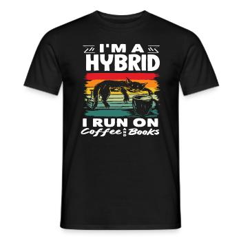 Conception d'amateur de livres de café hybrides - T-shirt homme - noir - Devant - AI Model Male 178 light (178cm)