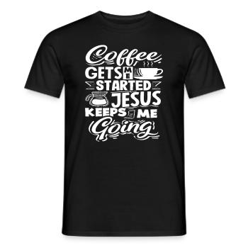 Slogan des amateurs de café pour les amis fidèles - T-shirt homme - noir - Devant - AI Model Male 178 light (178cm)
