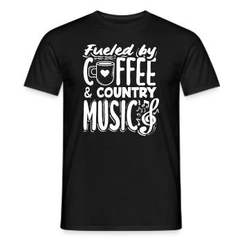 Amateurs de café avec de la musique country - T-shirt homme - noir - Devant - AI Model Male 178 light (178cm)