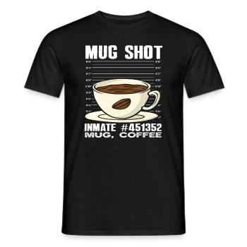 Coffee Lovers Mug Shot Inmate Design - Men's T-Shirt - black - Front - AI Model Male 178 light (178cm)