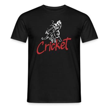 Illustration graphique de joueur de cricket - T-shirt homme - noir - Devant - AI Model Male 178 light (178cm)