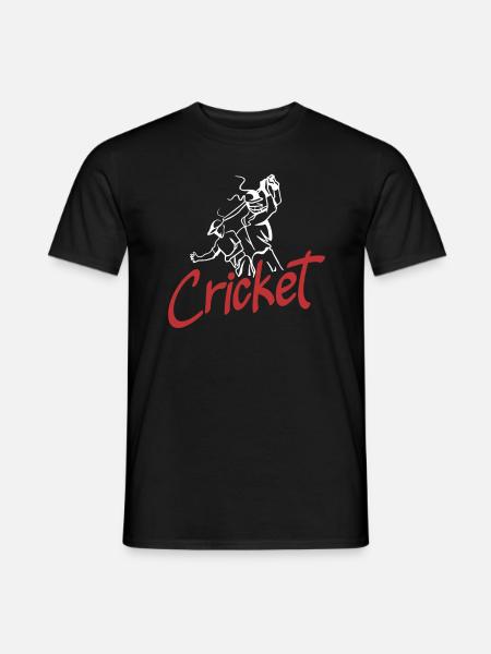 Cricket Player Graphical Illustration - Men's T-Shirt - black
