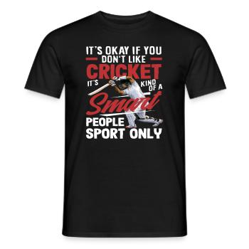 Cricket Player For Clever - Men's T-Shirt - black - Front - AI Model Male 178 light (178cm)