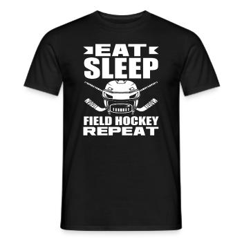 Eat Sleep Field Hockey Player Review - Men's T-Shirt - black - Front - AI Model Male 178 light (178cm)