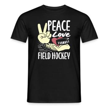Feldhockeyspieler Frieden Liebe Hockey - Männer T-Shirt - Schwarz - Vorne - AI Model Male 178 light (178cm)