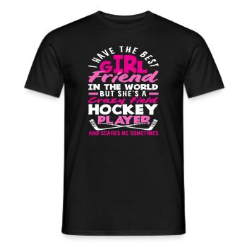 Meilleur ami Joueur de hockey fou - T-shirt homme - noir - Devant - AI Model Male 178 light (178cm)