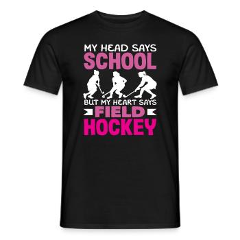 Feldhockeyspieler Herz Schule Kopf - Männer T-Shirt - Schwarz - Vorne - AI Model Male 178 light (178cm)