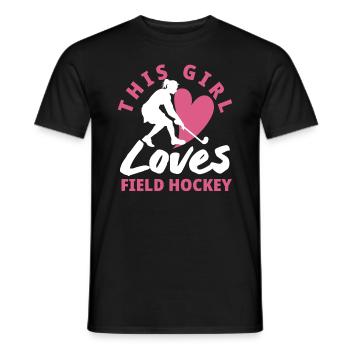 Dieses Mädchen Liebt Feldhockey Spieler - Männer T-Shirt - Schwarz - Vorne - AI Model Male 178 light (178cm)