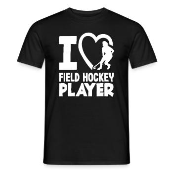 Ich Liebe Feldhockeyspieler - Männer T-Shirt - Schwarz - Vorne - AI Model Male 178 light (178cm)