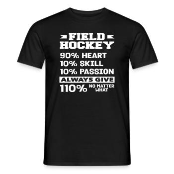 Field hockey players always give 110% - Men's T-Shirt - black - Front - AI Model Male 178 light (178cm)