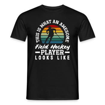 So Sieht Ein Toller Feldhockeyspieler Aus - Männer T-Shirt - Schwarz - Vorne - AI Model Male 178 light (178cm)