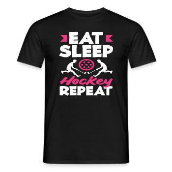 Feldhockeyspieler Eat Sleep Hockey Repeat - Männer T-Shirt - Schwarz - Vorne - AI Model Male 178 light (178cm)