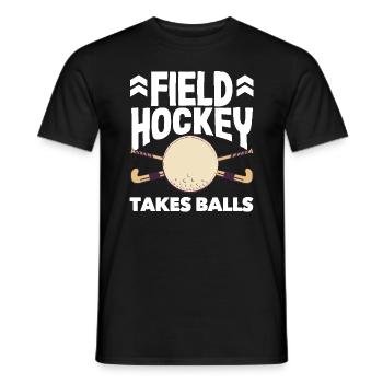 Feldhockey Spieler Takes Balls - Männer T-Shirt - Schwarz - Vorne - AI Model Male 178 light (178cm)