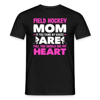 Feldhockey Spieler Mama Herz Hände Voll - Männer T-Shirt - Schwarz - Vorne - AI Model Male 178 light (178cm)