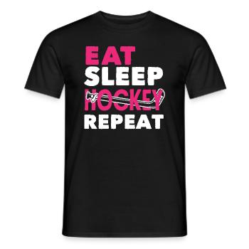 Field Hockey Player Eat Sleep Hockey Repeat - Men's T-Shirt - black - Front - AI Model Male 178 light (178cm)