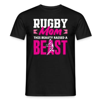 Rugby Spieler Mama Erhob Diese Schönheit - Männer T-Shirt - Schwarz - Vorne - AI Model Male 178 light (178cm)