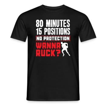 Rugby Spieler 80 Minuten 15 Positionen - Männer T-Shirt - Schwarz - Vorne - AI Model Male 178 light (178cm)