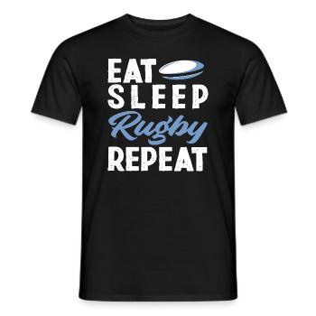 Iss Schlaf Rugby Spieler Wiederhole - Männer T-Shirt - Schwarz - Vorne - AI Model Male 178 light (178cm)