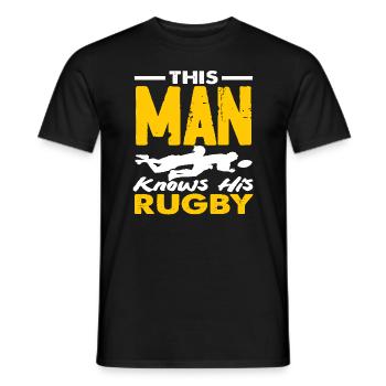 Dieser Mann Kennt Rugby Spieler - Männer T-Shirt - Schwarz - Vorne - AI Model Male 178 light (178cm)