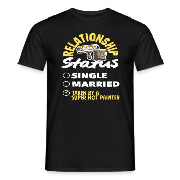 Relationship Status Assigned To Hot Painter - Men's T-Shirt - black - Front - AI Model Male 178 light (178cm)