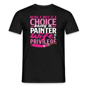 Femme Peintre Décision Privilège - T-shirt homme - noir - Devant - AI Model Male 178 light (178cm)