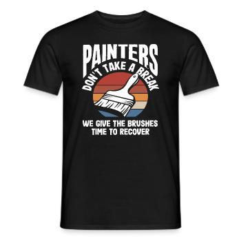 Painters give the brushes breaks - Men's T-Shirt - black - Front - AI Model Male 178 light (178cm)
