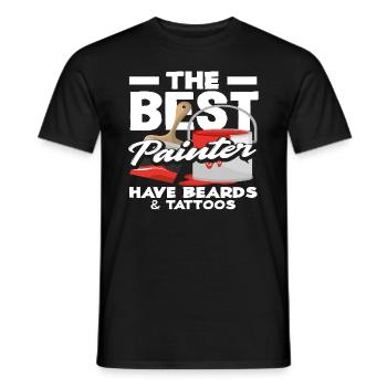 Die Besten Maler Haben Bärte Und Tattoos - Männer T-Shirt - Schwarz - Vorne - AI Model Male 178 light (178cm)