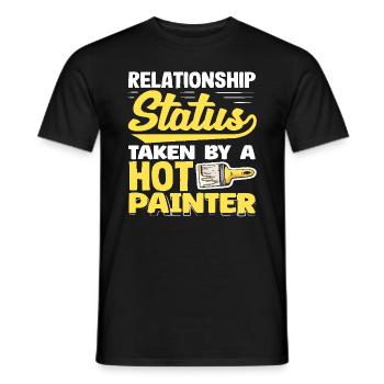 Relationship Status Assigned To Hot Painter - Men's T-Shirt - black - Front - AI Model Male 178 light (178cm)