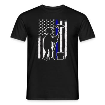 Painter Flag Silhouette Creative - Men's T-Shirt - black - Front - AI Model Male 178 light (178cm)
