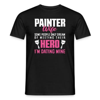 Painter Wife Hero Dream Partner - Men's T-Shirt - black - Front - AI Model Male 178 light (178cm)