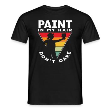 Painter: Paint In My Hair Don't Care - Men's T-Shirt - black - Front - AI Model Male 178 light (178cm)