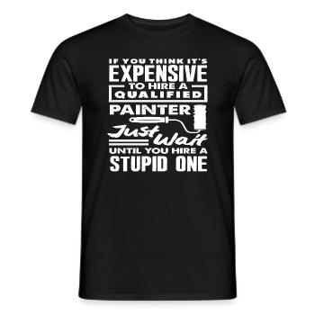 Qualified painter dearly forgotten - Men's T-Shirt - black - Front - AI Model Male 178 light (178cm)
