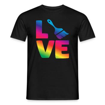 Liebe Zum Maler: Farbenfrohes Motiv - Männer T-Shirt - Schwarz - Vorne - AI Model Male 178 light (178cm)