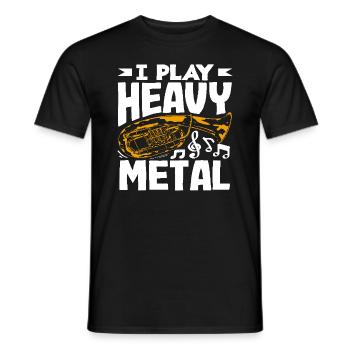 Tuba Player I Play Heavy Metal - Men's T-Shirt - black - Front - AI Model Male 178 light (178cm)