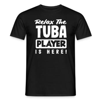 Joueur de tuba, détendez-vous Le joueur de tuba est - T-shirt homme - noir - Devant - AI Model Male 178 light (178cm)