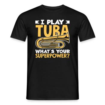 Joueur de tuba Je joue Tuba Superpower - T-shirt homme - noir - Devant - AI Model Male 178 light (178cm)