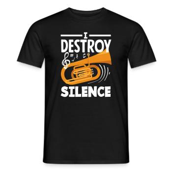 Tubiste I Destroy The Silence - T-shirt homme - noir - Devant - AI Model Male 178 light (178cm)