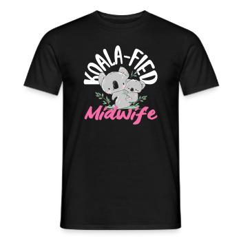 Sage-femme Koala-fié Design mignon - T-shirt homme - noir - Devant - AI Model Male 178 light (178cm)