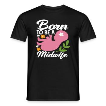 Née pour être sage-femme - T-shirt homme - noir - Devant - AI Model Male 178 light (178cm)